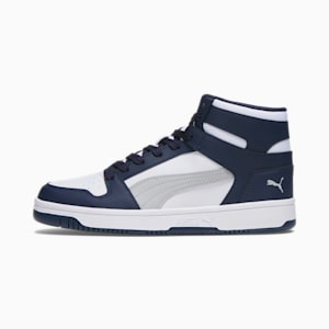 PUMA Rebound LayUp Sneakers, PUMA White-Ash Gray-PUMA Navy, extralarge