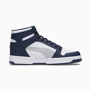 PUMA Rebound LayUp Sneakers, PUMA White-Ash Gray-PUMA Navy, extralarge