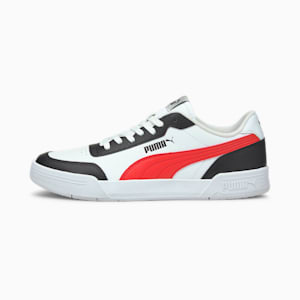 Caracal Unisex Sneakers, Puma White-Poppy Red-Puma Black