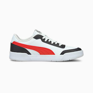 Caracal Unisex Sneakers, Puma White-Poppy Red-Puma Black