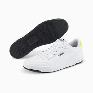 Caracal Men's Sneakers, Puma White-Puma White-Limepunch, extralarge