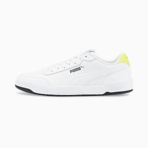 Caracal Men's Sneakers, Puma White-Puma White-Limepunch, extralarge
