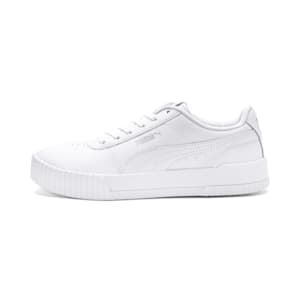 Tenis para mujer Carina Leather, Puma White-Puma White-Puma Silver, extralarge