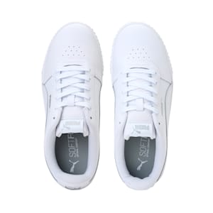 Carina Leather SoftFoam Women's Sneakers, Puma White-Puma White-Puma Silver, extralarge-IND