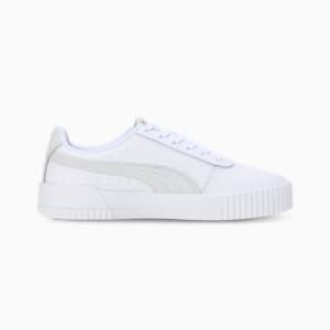 Carina Leather SoftFoam Women's Sneakers, PUMA White-Feather Gray, extralarge-IND
