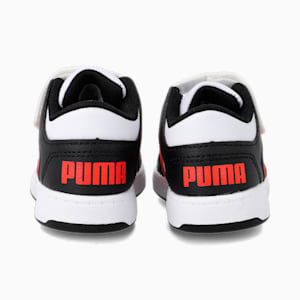 Rebound Layup Lo Babies' Trainers, Puma White-High Risk Red-Puma Black