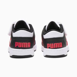 Zapatos PUMA Rebound LayUp Lo para bebés, Puma White-High Risk Red-Puma Black