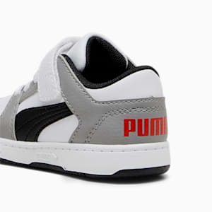 Tenis Bebé Rebound Layup Lo, PUMA White-PUMA Black-Concrete Gray-For All Time Red, extralarge