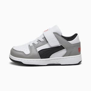 PUMA Rebound LayUp Lo Toddler Shoes, PUMA White-PUMA Black-Concrete Gray-For All Time Red, extralarge