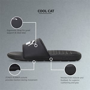 Cool Cat Unisex Slides, Puma Black-Puma White, extralarge-IND