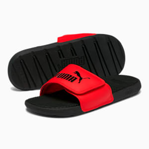 Cool Cat V Men's Slides, Puma Black-High Risk Red-Puma Black