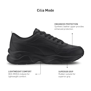 Cilia Mode Women's Sneakers, Puma Black-Puma Silver, extralarge-IND