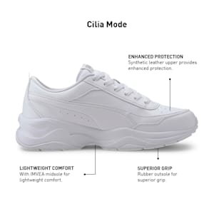 Cilia Mode Women's Shoes, Puma White-Puma Silver