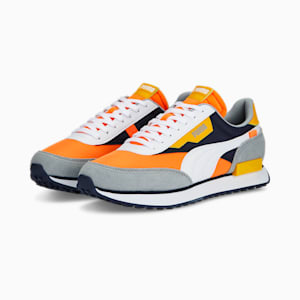 Future Rider Play On Unisex Sneakers, Ultra Orange-PUMA White, extralarge-IND