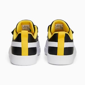 Courtflex V2 V Kids' Sneakers, PUMA Black-PUMA White-Pelé Yellow