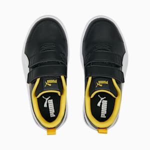 Courtflex V2 V Kids' Sneakers, PUMA Black-PUMA White-Pelé Yellow, extralarge-IND