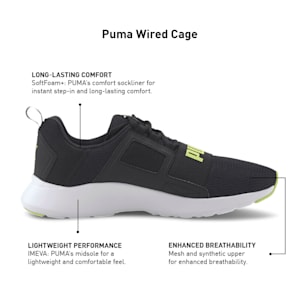 Wired Cage Unisex Sneakers, Puma Black-Sharp Green