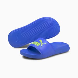 Popcat 20 Youth Slides, Bluemazing-Nrgy Yellow