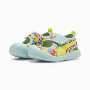 Aquacat Babies' Sandals, Turquoise Surf-Lime Sheen-Active Red-Blue Skies, extralarge-IND