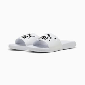 Popcat 20 Unisex Slides, Puma White-Puma Black, extralarge-IND