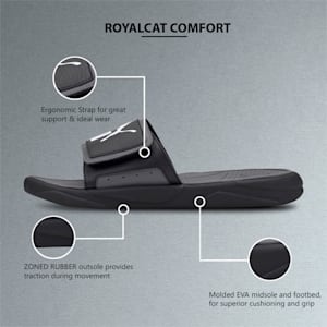 Royalcat Comfort Unisex Slides, Steel Gray-Puma White