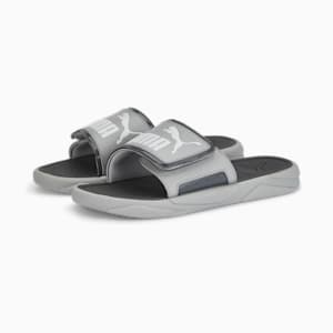 Royalcat Comfort Unisex Slides, Steel Gray-Puma White