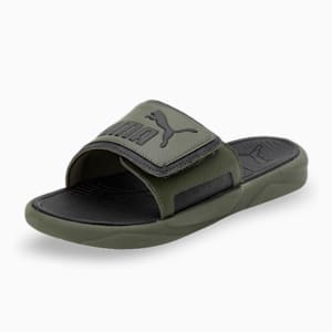 Royalcat Comfort Unisex Slides, Green Moss-PUMA Black