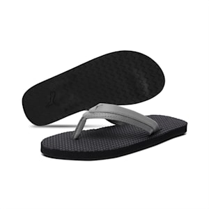 Shiatsu Men's Flip-Flops, Charcoal Gray-Puma Black, extralarge-IND