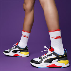 X-Ray Unisex Sneakers, Puma White-Puma Black-Dark Shadow-High Risk Red-Palace Blue