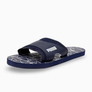 Stellar Unisex Slides, Peacoat-Silver