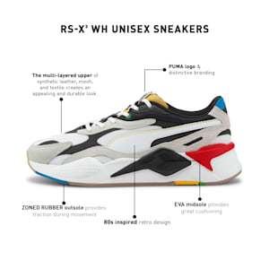 RS-X³ Wh Unisex Sneakers, Puma White-Puma Black