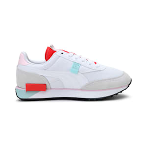 Future Rider Neon Play Shoes, Puma White-Poppy Red