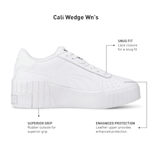 Cali Wedge Women's Sneakers, Puma White-Puma White, extralarge-IND