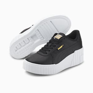 Cali Wedge Women's Sneakers, Puma Black-Puma White, extralarge