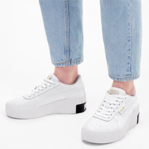CALI ウェッジ ウィメンズ スニーカー, Puma White-Puma Black
