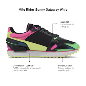 Mile Rider Sunny Gataway Women's Sneakers, Puma Black-Elektro Green
