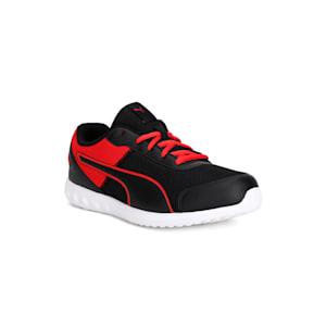 Momentum Men's Running Shoe, Black-High Risk Red-White