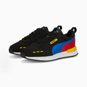 PUMA R78 Kid's Sneakers, PUMA Black-Victoria Blue-Pelé Yellow, extralarge-IND