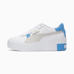 Tenis Cali Wedge Mix para Mujer, PUMA White-Glacial Gray-Team Light Blue