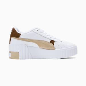 Cali Wedge Mix Women's Sneakers, PUMA White-Toasted Almond-Chestnut Brown