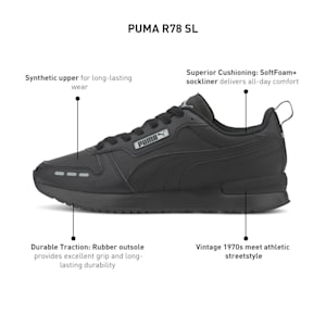 R78 Unisex Sneakers, Puma Black-Puma Black, extralarge-IND