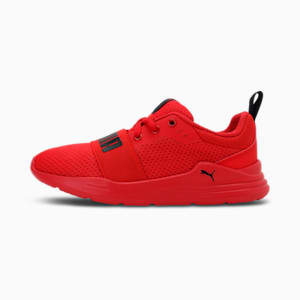 PUMA Wired Run Kids' Shoes, High Risk Red-Puma Black
