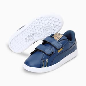 Basket Classic One8 Kid's Sneakers, Dark Denim-Puma Team Gold