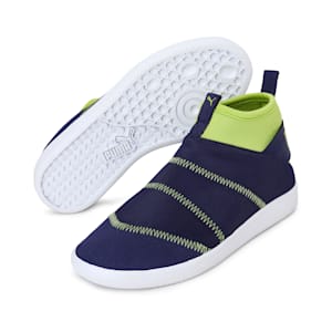 Lazy Knit Mid PS Sneakers, Peacoat-Limepunch
