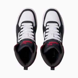 Rebound JOY Sneakers JR, Puma White-Asphalt-High Risk Red