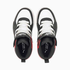 Zapatos PUMA Rebound Joy para niños, Puma White-Puma Black-High Risk Red