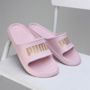 Divecat V2 Lite Unisex Slides, Chalk Pink-Puma Team Gold, extralarge-IND