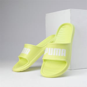 Divecat V2 Lite Unisex Slides, Lime Sheen-PUMA White, extralarge-IND