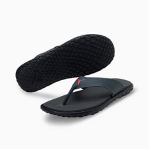 Galaxy Comfort Men's Flip-Flops, Dark Shadow-High Risk Red, extralarge-IND