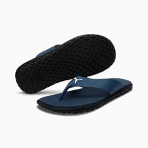 Galaxy Comfort Men's Flip-Flops, Dark Denim-Puma Black-Puma White, extralarge-IND